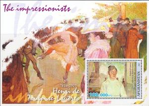 Souvenir Sheet, Paintings The Impressionists Henri de Toulouse-Loutrec, Afghanistan,  , Painters, Paintings