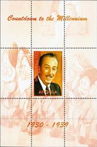 Souvenir Sheet, Countdown to the Millennium 1930-1939, Angola,  , Anniversaries and Jubilees, Famous People, Millennium