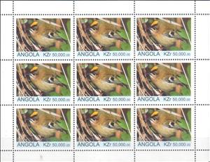 Mini Sheet, Flora and Fauna Goldcrest, Angola,  , Animals (Fauna), Birds