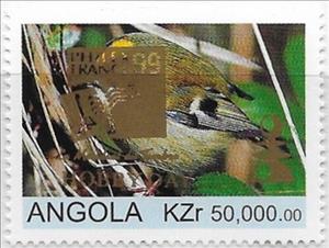 Stamp, Flora and Fauna Goldcrest, Angola,  , Animals (Fauna), Birds
