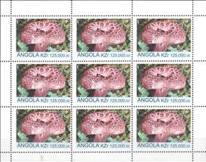 Mini Sheet, Flora and Fauna Mushrooms (Sarpocom Inbricatum), Angola,  , Mushrooms, Plants (Flora)