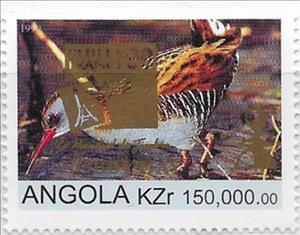 Stamp, Flora and Fauna Water Rail Overprint, Angola,  , Animals (Fauna), Birds