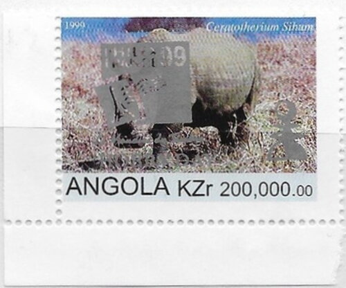Flora and Fauna White Rhinoceros (Ceratotherium Sihum) Ovpt.