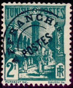 Stamp, Types of 1926-28, Tunisia,  , Mosque