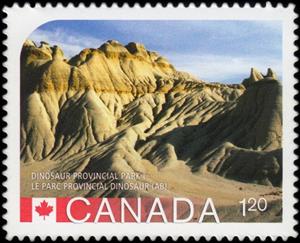 Stamp, Dinosaur Provincial Park Alberta, Canada,  , Mountains, Parks, UNESCO, UNESCO World Heritage Sites