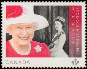 Stamp, Queen Elizabeth II Longest Reign, Canada,  , Famous People, Headgear, Heads of State, Queens, Royalty, Women