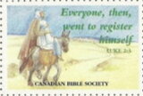 Stamp, Canadian Bible Society. Everyone then went to register..., Canada,  , Biblical Accounts, Charity, Christmas, Proverbs and Quotations
