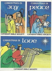 Se-tenant, Canadian Bible Society. Joy Peace Love, Canada,  , Biblical Accounts, Charity, Christmas, Proverbs and Quotations