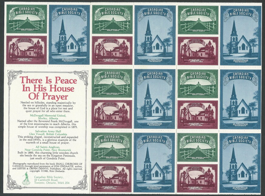 Canadian Bible Society. There is peace in his house of praye