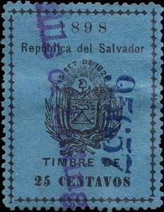 Stamp, Coat of arms of El Salvador, El Salvador,  , Coats of Arms, Flags, Stars, Volcanos