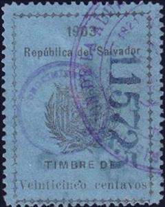 Stamp, Coat of arms of El Salvador, El Salvador,  , Coats of Arms, Flags, Stars, Volcanos