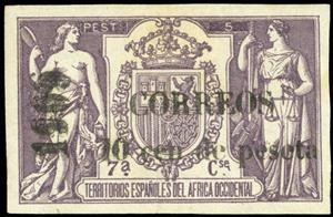 Stamp, Revenue stamp overprinted 1909, Elobey, Annobon and Corisco,  , Coats of Arms