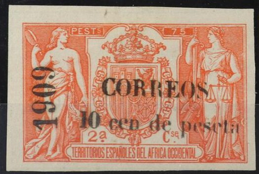 Revenue stamp overprinted 1909