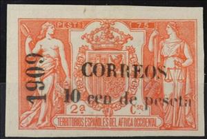 Stamp, Revenue stamp overprinted 1909, Elobey, Annobon and Corisco,  , Coats of Arms