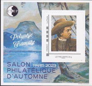 Souvenir Sheet, Salon Philatelic Autumn. Paris 2023 French Polynesia, France,  , Art, Islands, Painters, Philatelic Exhibitions