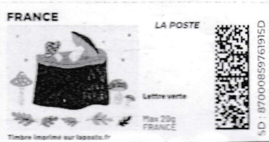 Autumn. Tree Stump and Mushrooms. Redesign no laposte logo