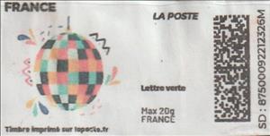 Stamp, Disco Ball. Redesign without laposte logo, France,  , Music