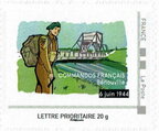 Stamp, French Commandos, Bidonville, France,  , Anniversaries and Jubilees, Army, Second World War