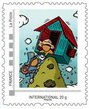 Gouzou delivering mail up a mountain
