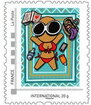 Stamp, Gouzou in a bikini, France,  , Cartoons