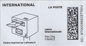 Stamp, Letter delivered to customer's box, France,  , Letters (Mail), Mailboxes