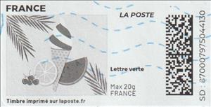 Stamp, Summer. Ice Cream. Redesign without laposte logo, France,  , Food, Ice Creams, Summer