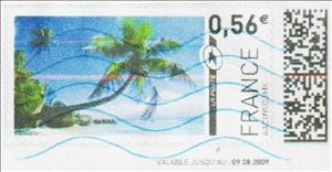 Stamp, Tropical Beach 3, France,  , Palm-trees, Trees