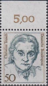 Stamp with Collectible Margin, Christine Teusch (1888-1968), Germany, Federal Republic,  , Famous People, Politicians, Women
