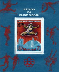 Souvenir Sheet, Hurdling, Guinea-Bissau,  , Hurdling, Olympic Games, Sports