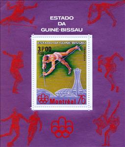 Souvenir Sheet, Pole Vaulting, Guinea-Bissau,  , Olympic Games, Pole Vaulting, Sports