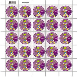 Full Pane, Donald Duck, Hong Kong,  , Comics, Disney, Round Stamps