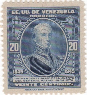 Centenary of the death of General Rafael Urdaneta