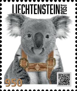 Stamp, The Koala, Liechtenstein,  , Animals (Fauna), Cryptostamps, Koalas, Mammals