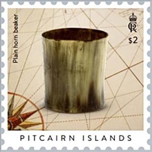 Stamp, Plain Horn Beaker, Pitcairn Islands,  , Metalworking
