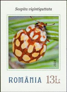 Stamp, Sospita vigintiguttata, Romania,  , Animals (Fauna), Beetles, Insects