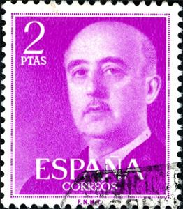 Stamp, Franco, General, Spain,  , Dictators, Famous People, Generals, Heads of State, Heads of State (Military), Men