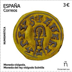 Stamp, Visigoth Coin of King Suintila, Spain,  , Coins