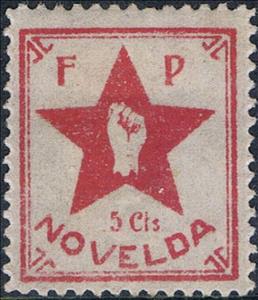 Stamp, Fist on star, "F P", Spain, Civil War,  , Stars