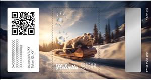 Stamp, Marmi Dresses up as Santa Claus, Switzerland,  , Animals (Fauna), Cryptostamps, Mammals, Marmots