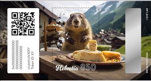 Stamp, Marmi in a Demonstration Cheese Dairy, Switzerland,  , Animals (Fauna), Cryptostamps, Mammals, Marmots