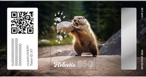 Stamp, Marmi in Unspunnen, Switzerland,  , Animals (Fauna), Cryptostamps, Mammals, Marmots