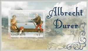 Souvenir Sheet, Art Albrecht Durer, Tonga,  , Art, Painters, Paintings