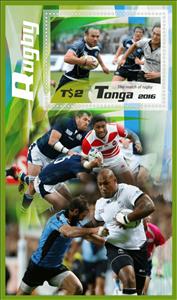 Souvenir Sheet, Sport Rugby, Tonga,  , Rugby, Sports