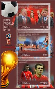 Mini Sheet, Sports FIFA World Cup 2018 in Russia, Tonga,  , Football (Soccer), Sports