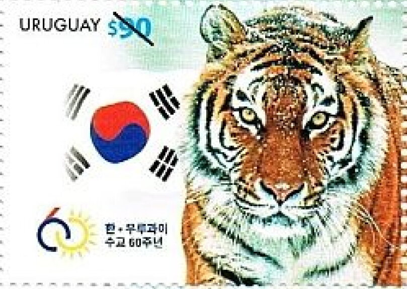Tiger and Flag of South Korea