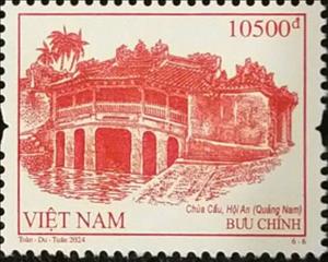 Stamp, Bridge Pagoda, Hội An (Quảng Nam) (2024 imprint), Vietnam,  , Architecture, Bridges, Temples, UNESCO World Heritage Sites