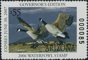 Stamp, Canada Geese, Arizona (AZ),  , Animals (Fauna), Birds, Geese, Hunting
