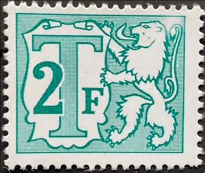 Stamp, Heraldic Lion with Large Numeral, Belgium,  , Heraldic Animals