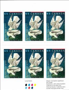 Booklet Pane, Gyrfalcon (Falco rusticolus), Canada,  , Animals (Fauna), Birds, Birds of Prey, Falcons
