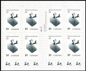Booklet Pane, McClelland & Stewart Centenary booklet pane, Canada,  
